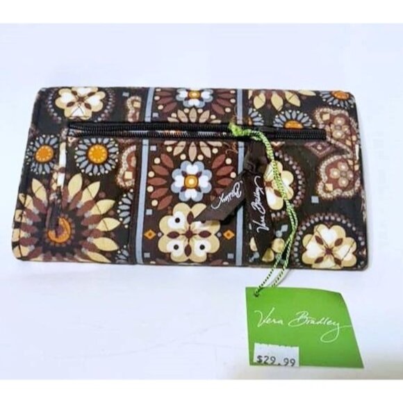 Vera Bradley Handbags - NWT Vera Bradley Canyon Brown Floral Patterned Cotton Wallet Magnetic MSRP $49